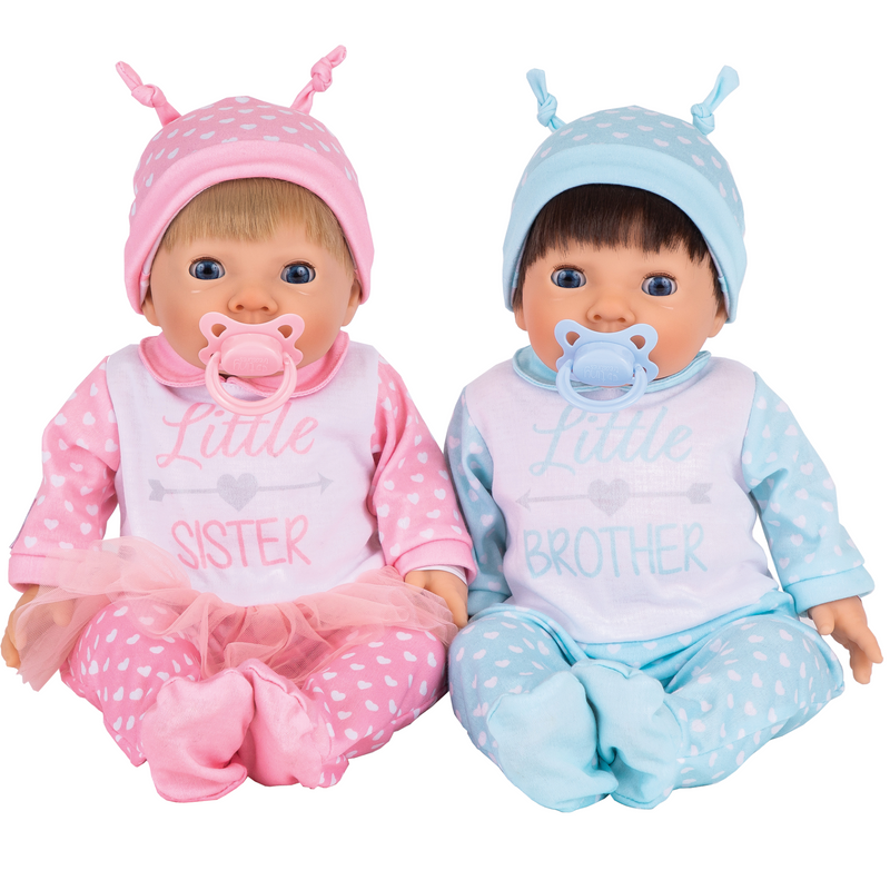 Tiny Treasures -  Twin Doll Set In Brother & Sister Outfit