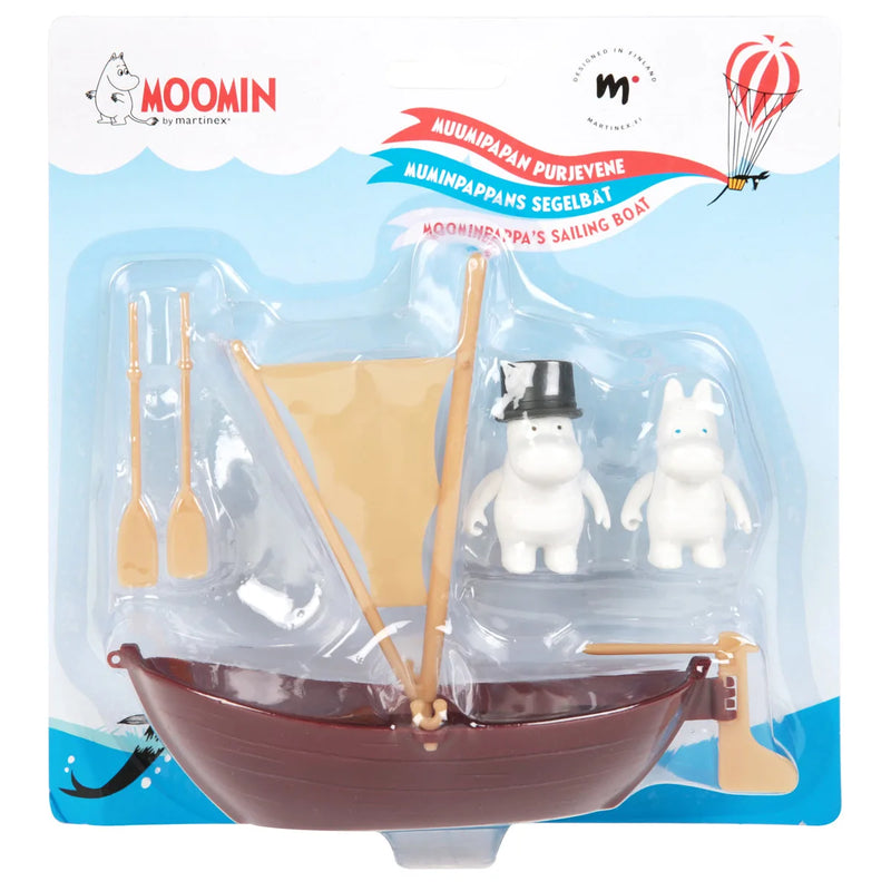 Muminpappas segelbåt med 2 figurer