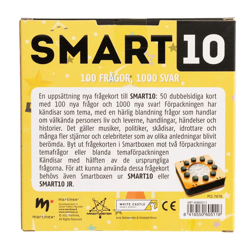 Smart10-frågekort Kändisar