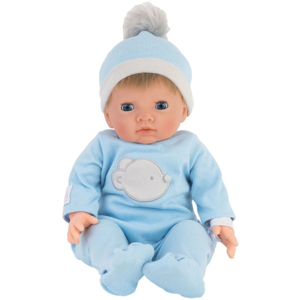 Tiny Treasure- Blonde Haired Baby Doll, Blue Outfit (BearPomPom)