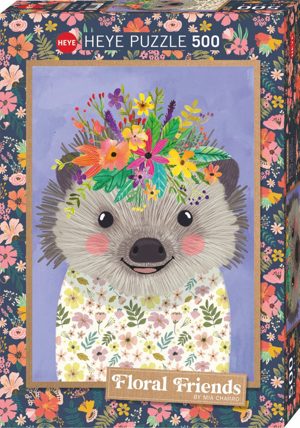 Heye- Art Floral Friends Funny Hedgehog, 500 bitar