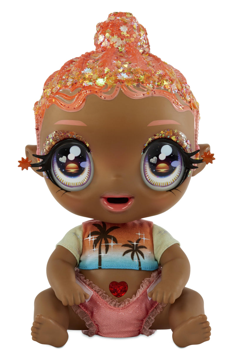 Glitter Babyz Doll- Coral Pink (Palm Trees)