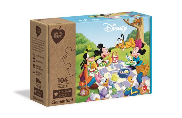 Mickey Mouse puslespil med 104 brikker (100 % genbrugt)