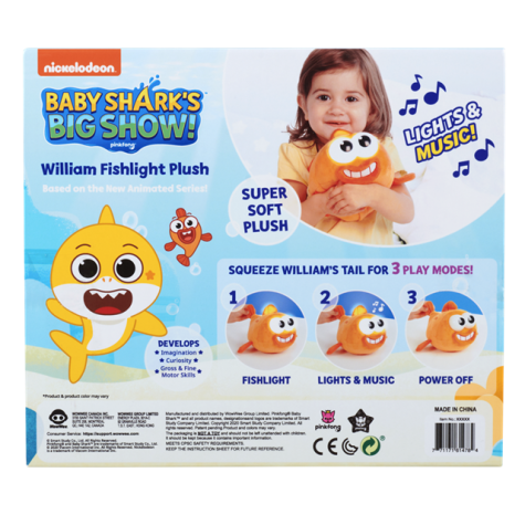 Baby Shark William Plysch med Ljus