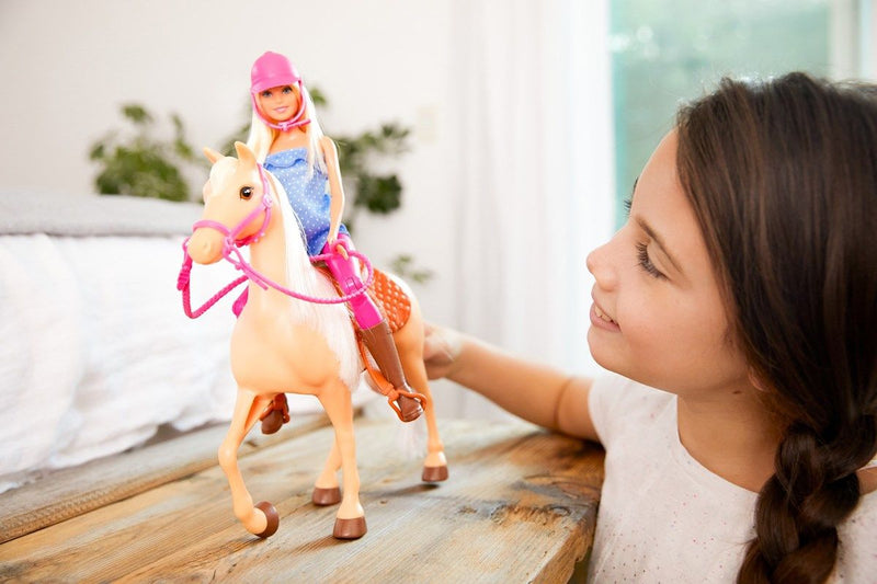 Barbie dukke og hest (blond)