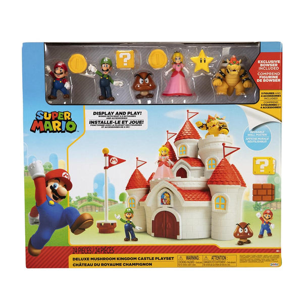 Super Mario 2.5 Inch Deluxe Playset Mushroom Kingdom Castle with Figures