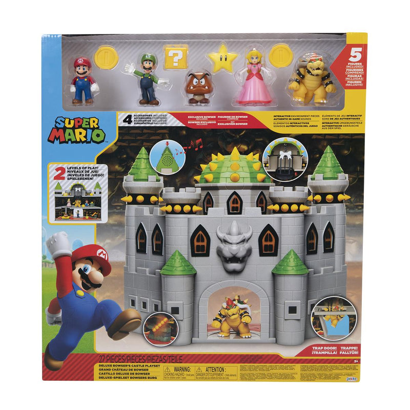 Super Mario 2.5 Inch Deluxe Playset Bowser Castle w/4 extra figures